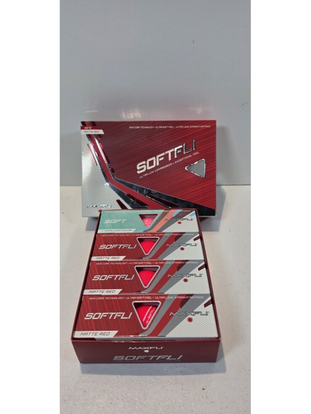 Maxfli SoftFli Golf Balls 12 Ultra Low Compression 9 Matte Red + 3 Translucent